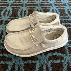 HEY DUDE Wally Grey Sparkle Shoes RARE Womens 8 GUC